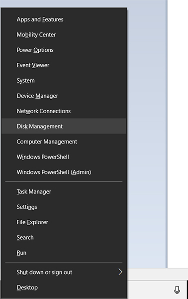 open disk management