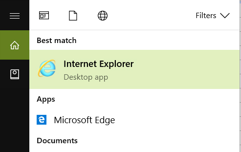 open internet explorer