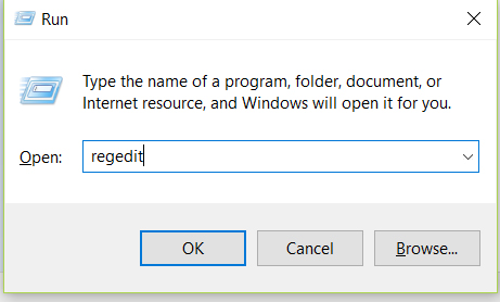 open regedit