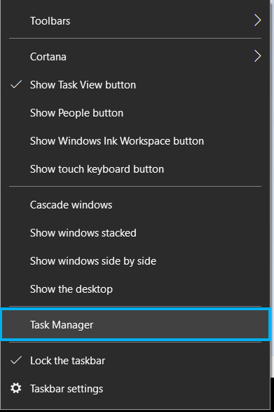 open task manager