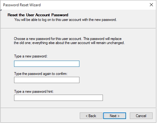 set new password