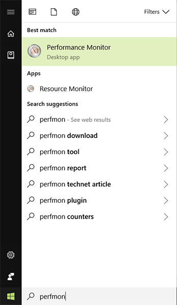 perfmon windows search