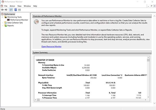 performance monitor main