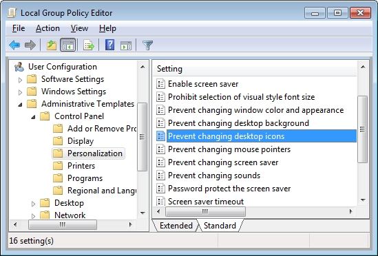 prevent changing desktop icon