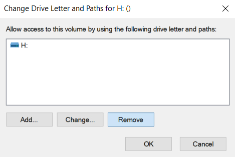 remove drive letter