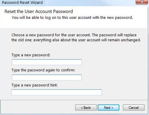 input new password