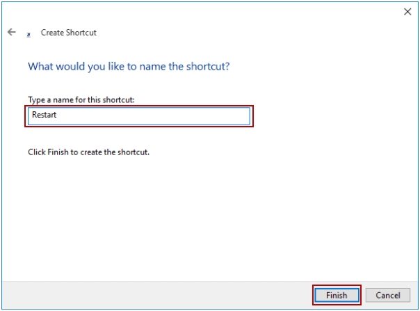 restart shortcut name