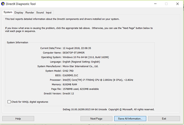 How To Free Download Open And Use Directx Diagnostic Tool In Windows 10