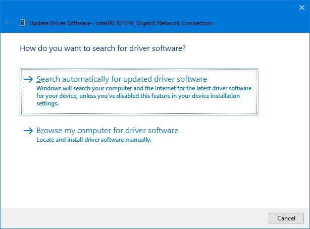 search update driver online