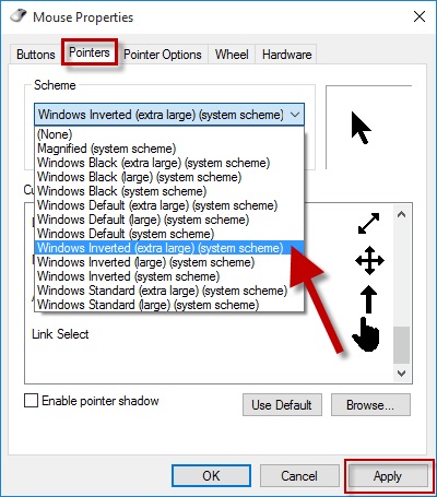 select pointer size from scheme