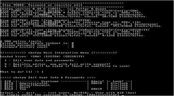 remove windows password using hiren’s bootcd
