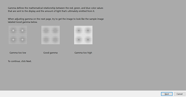 set gamma levels