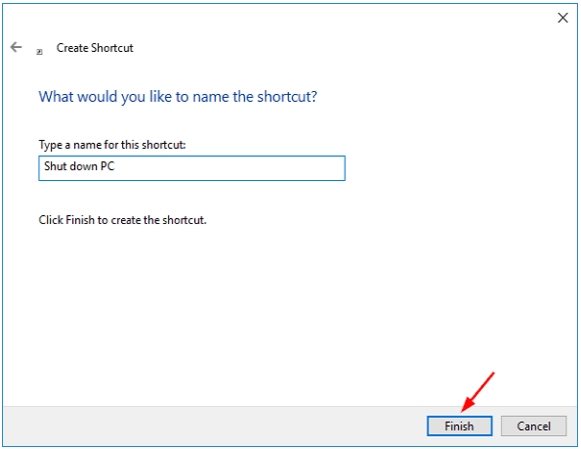 shutdown shortcut name