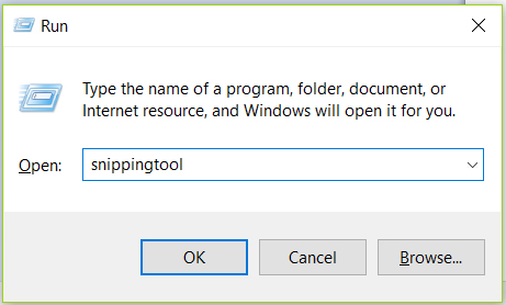 snipping tool run