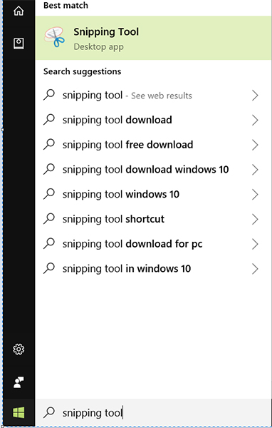 snipping tool search