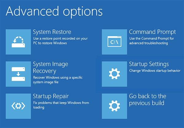 startup settings