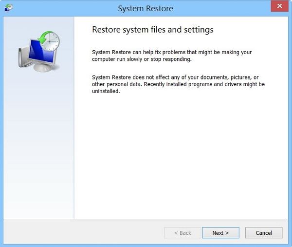 system restore