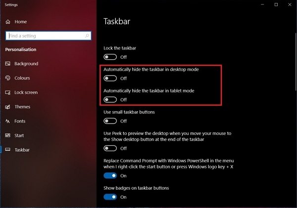 How To Auto Hide Taskbar In Windows 10