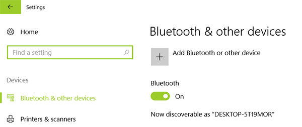 turn on bluetooth