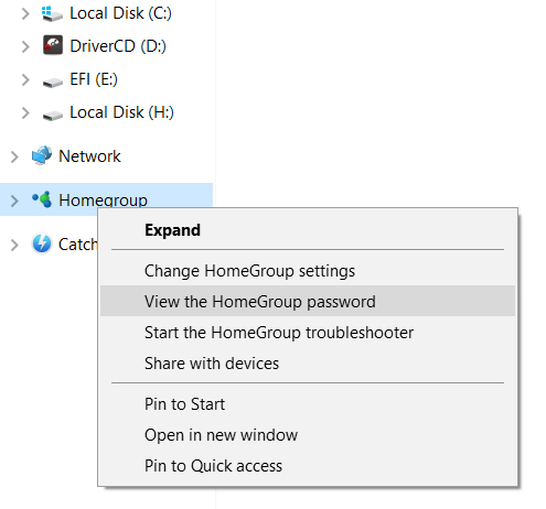 view homegroup password
