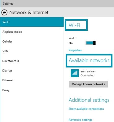 wi-fi on network