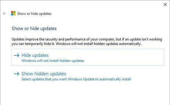 Windows 10 hide system updates