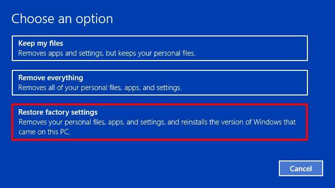 windows 10 default settings restore