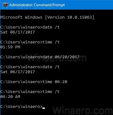 windows 10-cmd set a new time