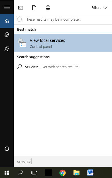 windows 10 search service