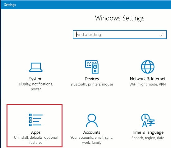 windows settings app