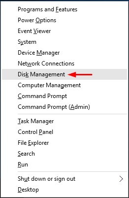 winx menu disk management