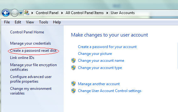 create a password reset disk windows 8.1