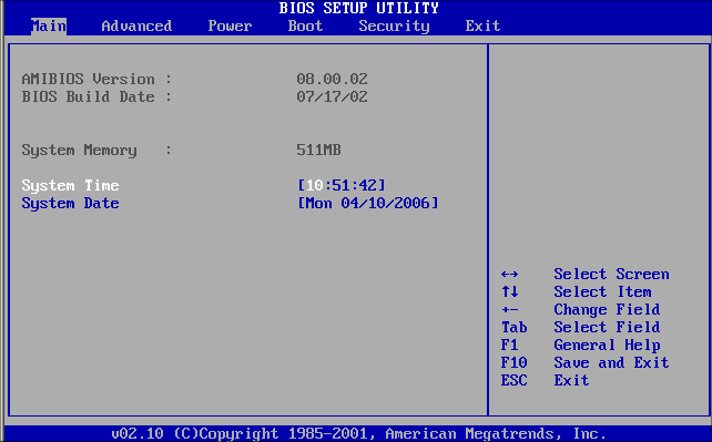 bios setup system date