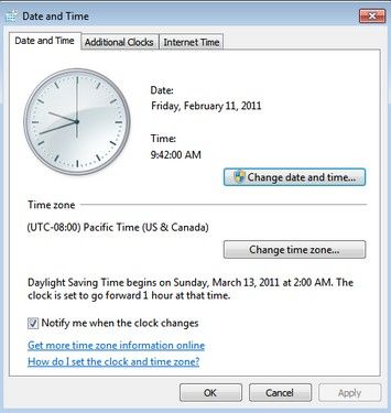 time keeps changing randomly on windows 7