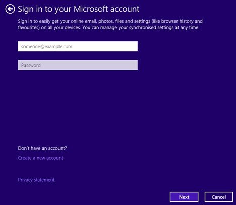 switch from local account to microsoft account in windows 8.1