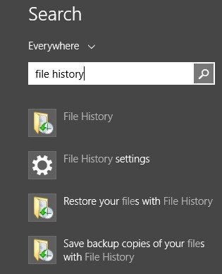 use file history windows 8.1