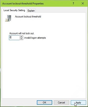 change windows 8 account lockout threshold