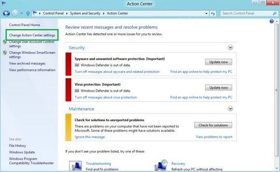 how to disable windows error reporting on windows 8