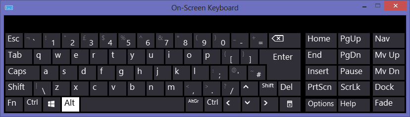 on screen keyboard