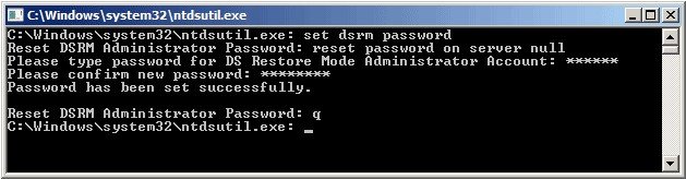 reset dsrm password