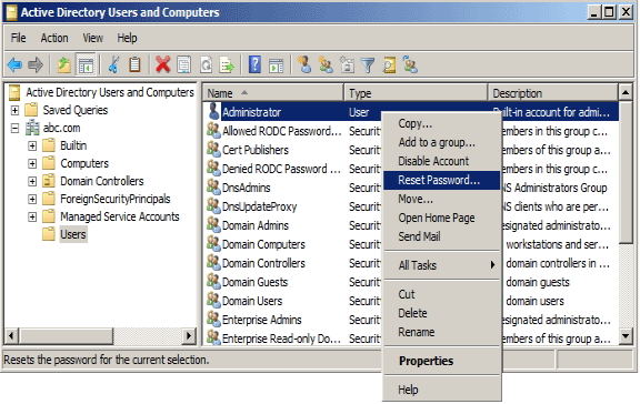 Password Recovery Tool for Windows 2003 Server