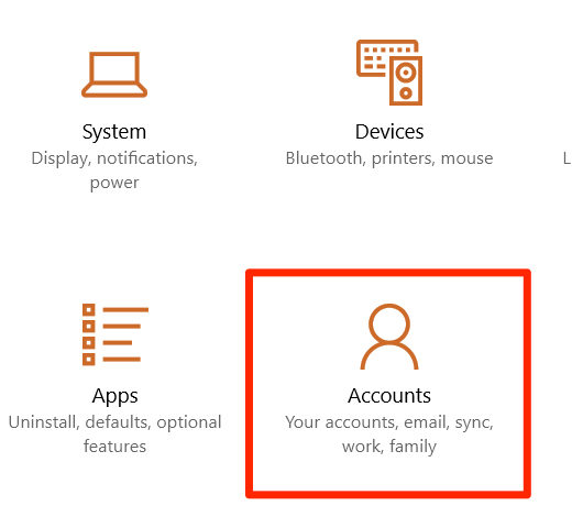 accounts settings