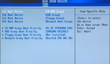 hp pavilion dv7 boot from usb