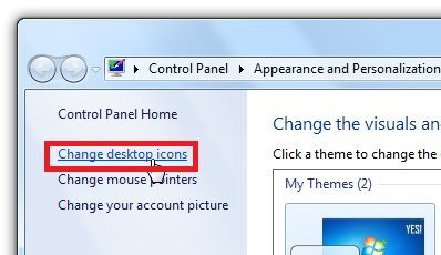 change desktop icons window7