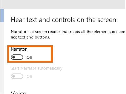 enable narrator settings