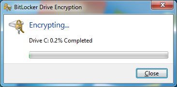 hard drive encryption status