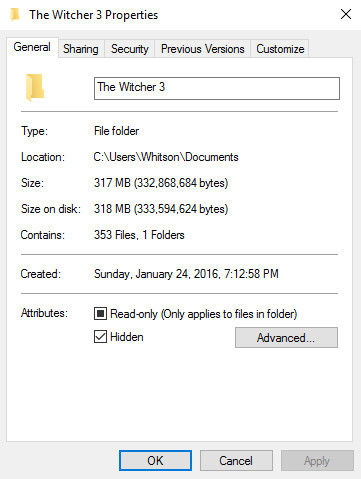 hide a folder in windows