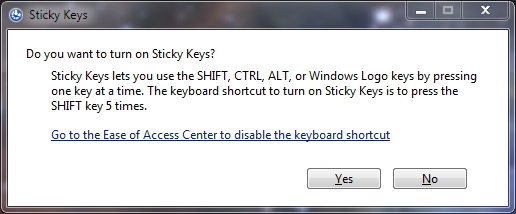 sticky keys dialog