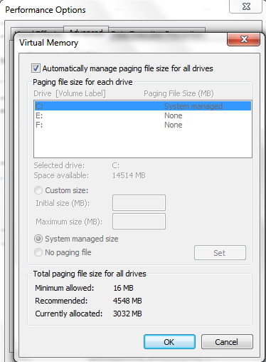 virtual memory setting