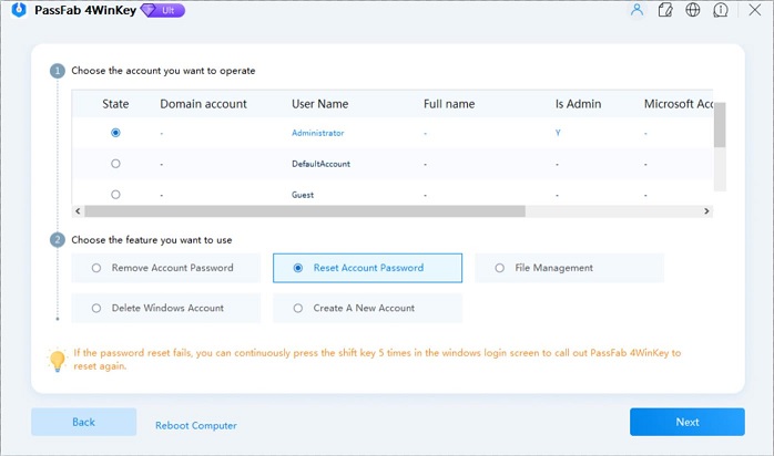 change administrator password windows 8